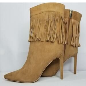 Nine West Women's Pointy Toe Fringed Heeled Fashion Bootie Size 7 NWT